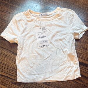 NWT: Zara White Baby Tee Size S